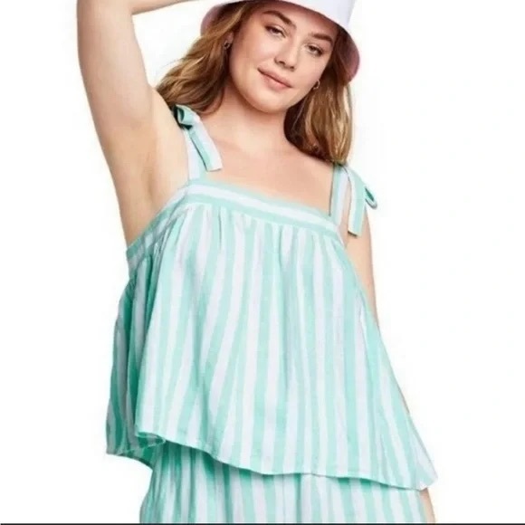 Stoney Clover Lane X Target Green Stripe Tie Tank Size XS - Picture 3 of 8